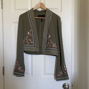 Embroidered crop jacket
